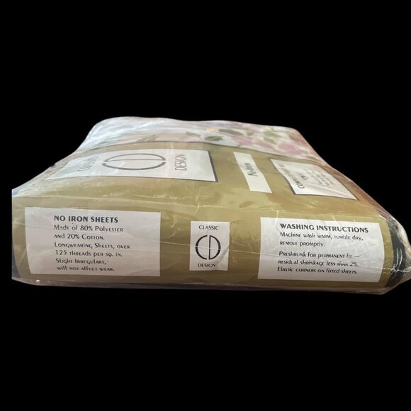 Vintage NOS Classic Design No-Iron Twin Sheet Set Floral Pattern - Picture 3 of 8